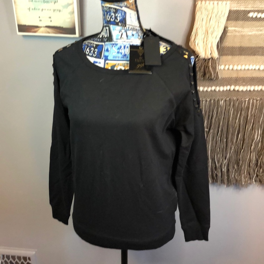 Guess Cold Shoulder Sweatshirt Top NWT XS